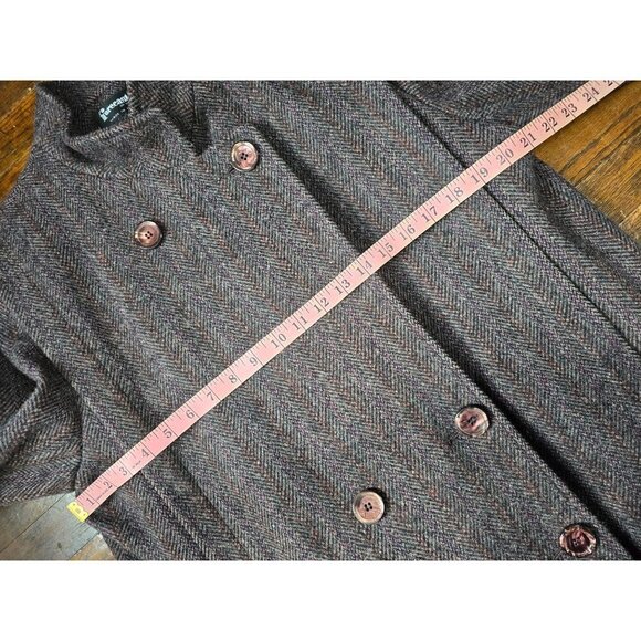 Vintage Wool Double Breasted Peacoat Trench Coat - Picture 6 of 16